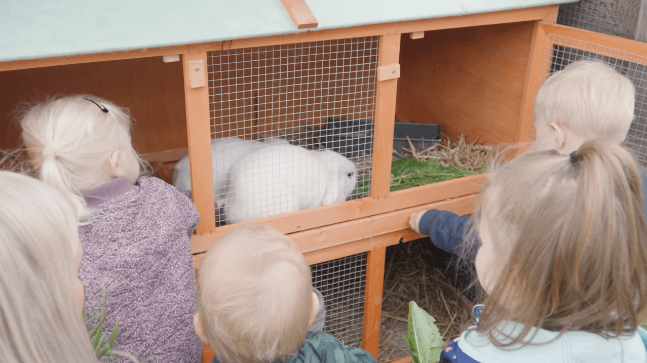 Pædagog sammen med børn